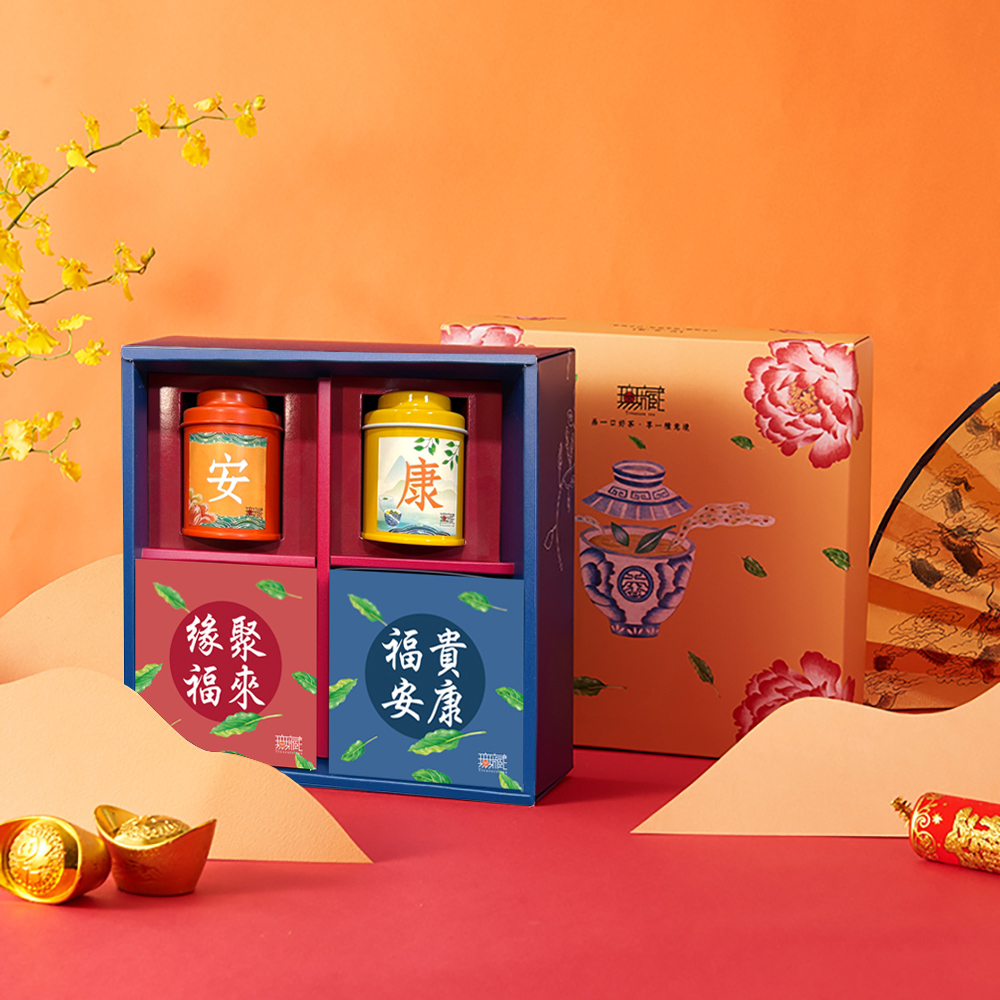 D3【無藏】端午公益禮盒 祝福綜合茶食成雙禮盒【安康】精美方盒組 (2茶+2茶食)✿90F019